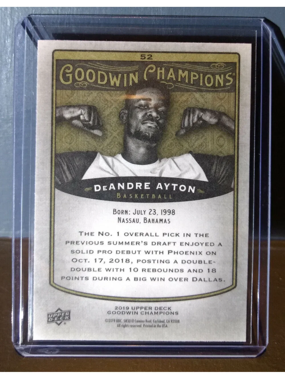 2019 Upper Deck Goodwin Champions DeAndre Ayton #52 Basketball Card